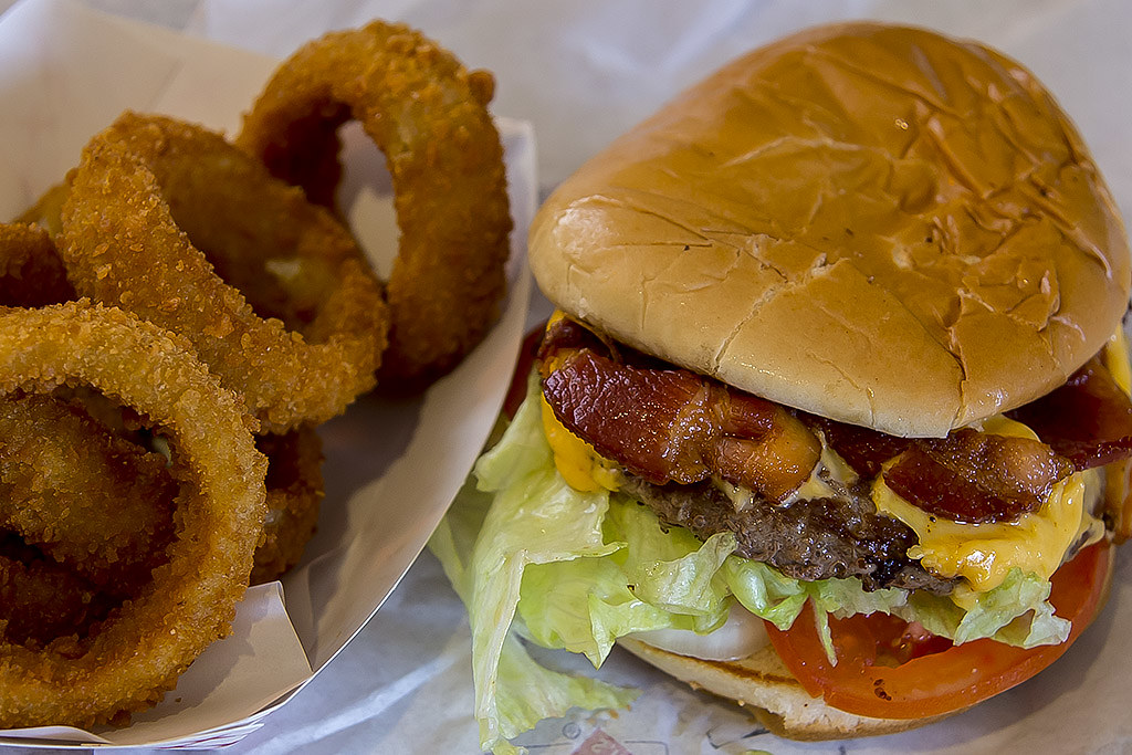  Nation's Bacon Cheeseburger with Onion Rings