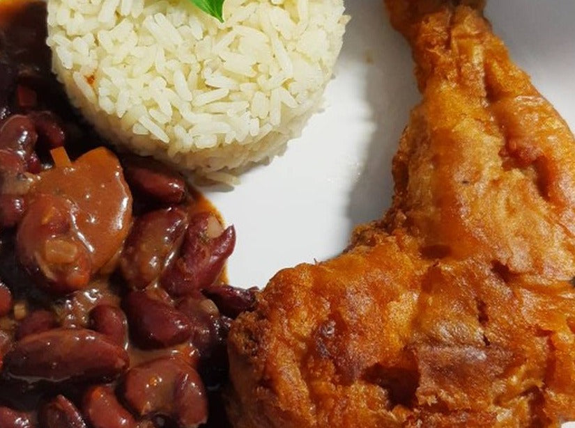 Fry Chicken - Red Beans Stew