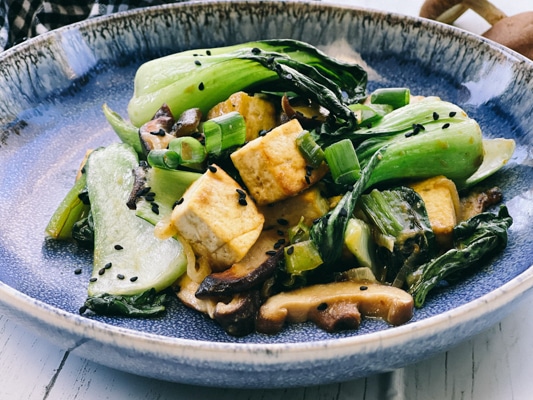 Miso Tofu and Bok Choy Stir Fry