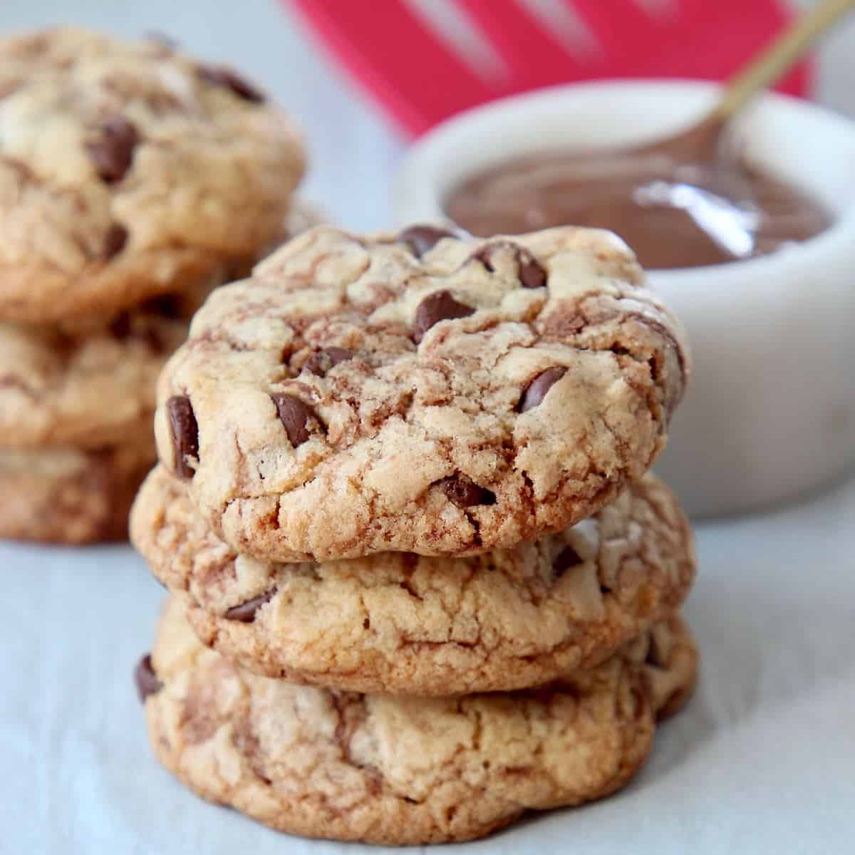 Soft & Chewy Nutella Chocolate Chip Cookies Recipe - WhitneyBond.com