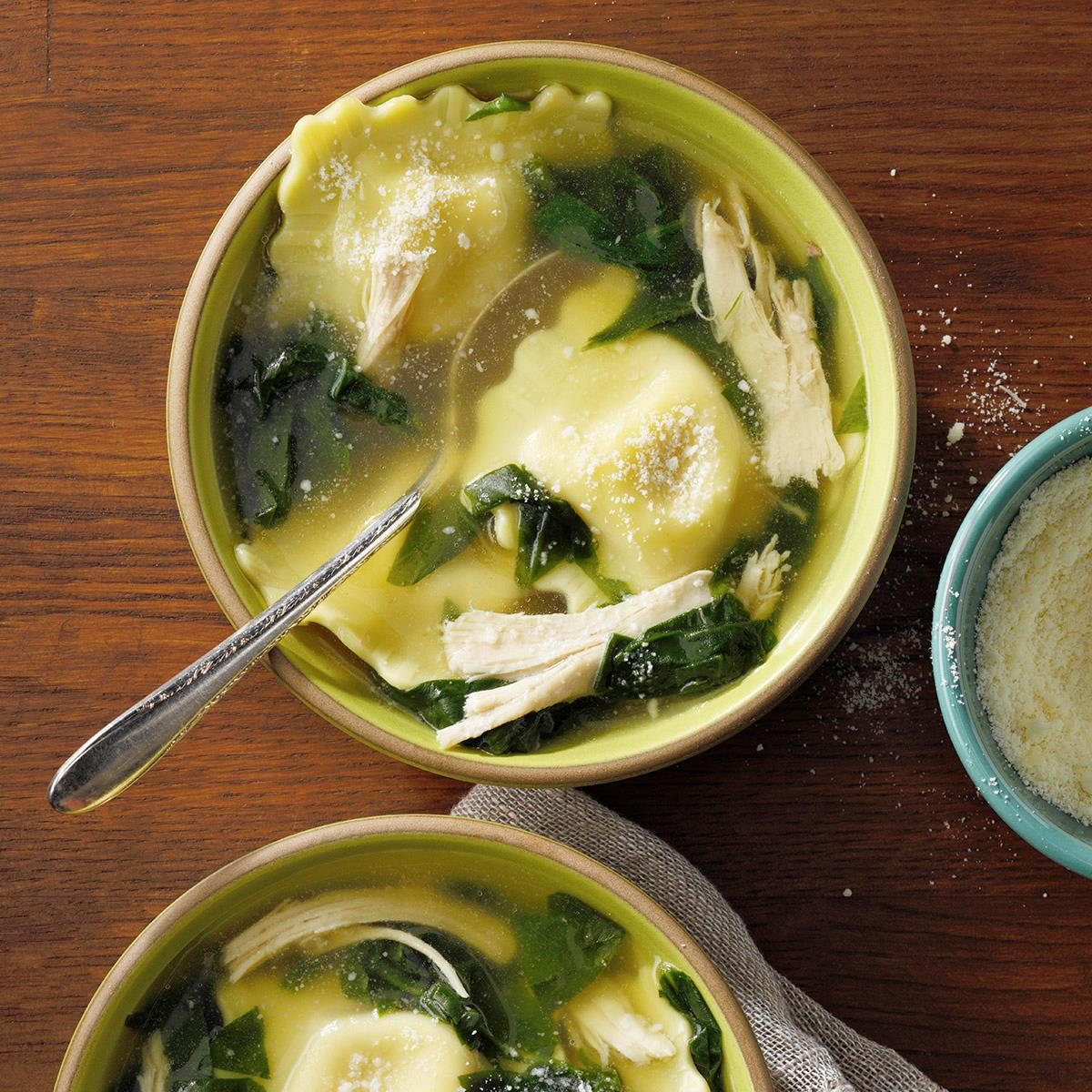 A Satisfying Bowl of Ravioli Vegetable Soup