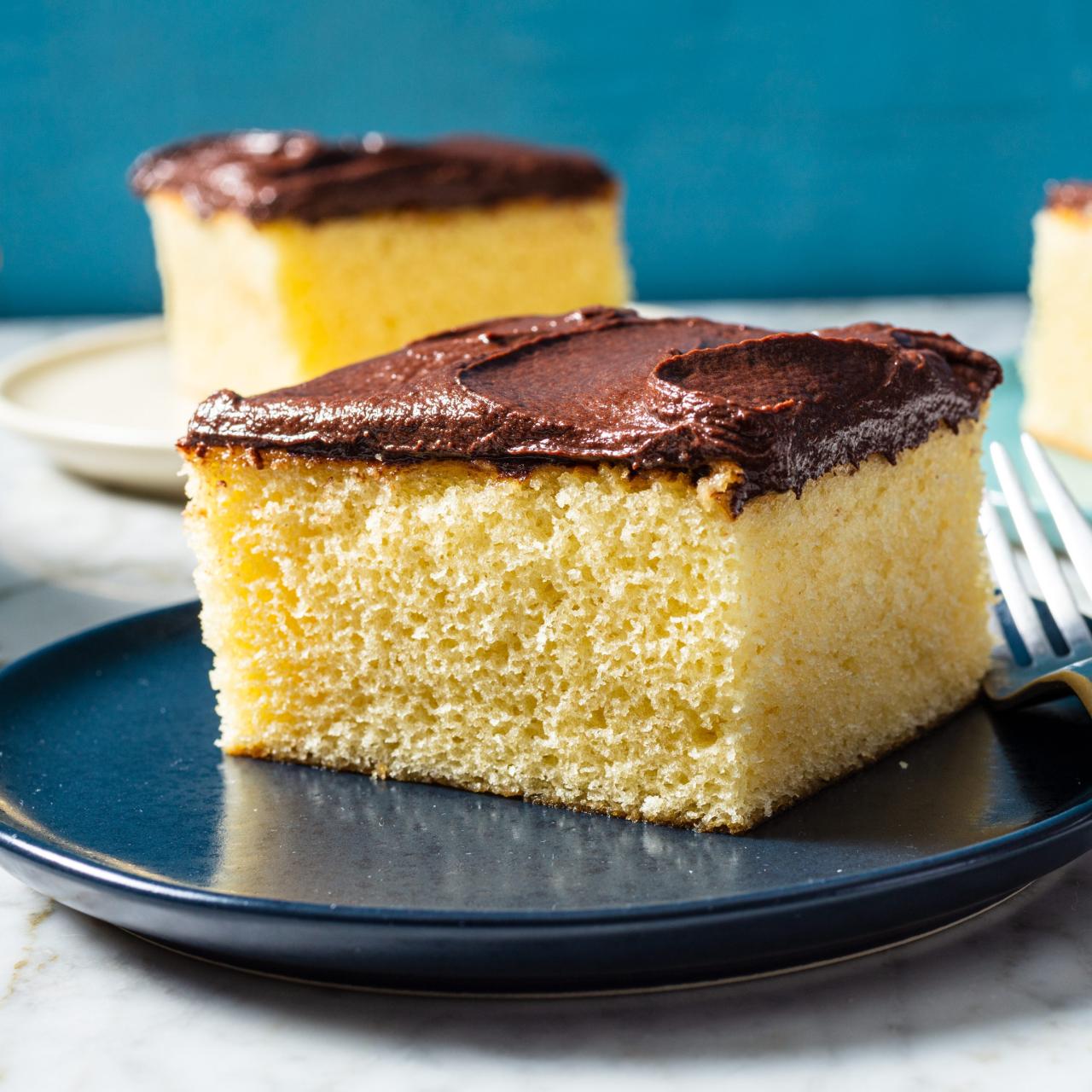 Yellow Sheet Cake with Chocolate Frosting 