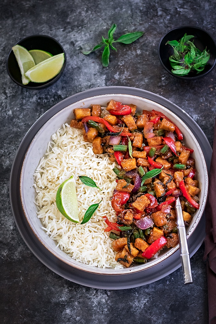 Thai Basil Tofu Stir fry 