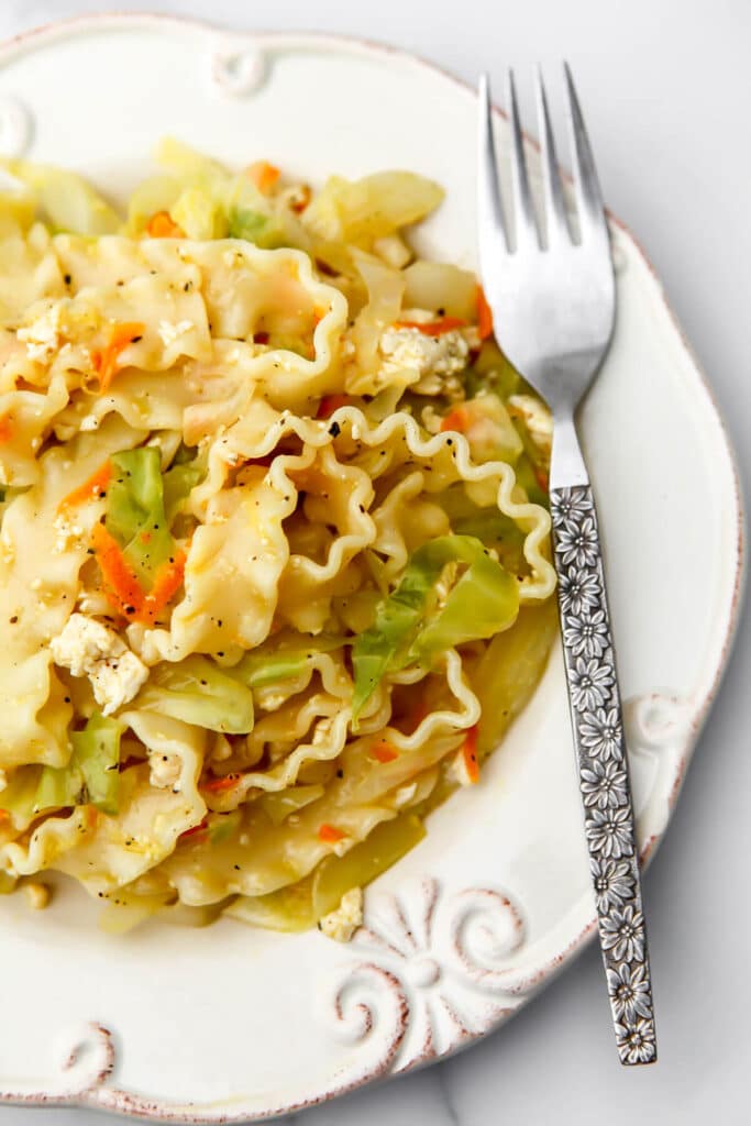 Vegan Haluski (Cabbage and Noodles)