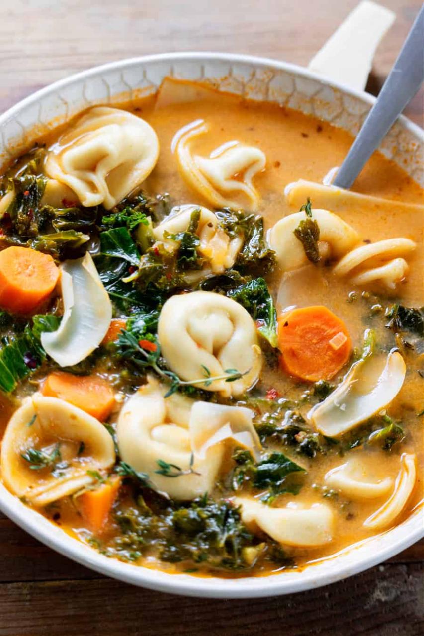 Vegan Creamy Tortellini Vegetable Soup