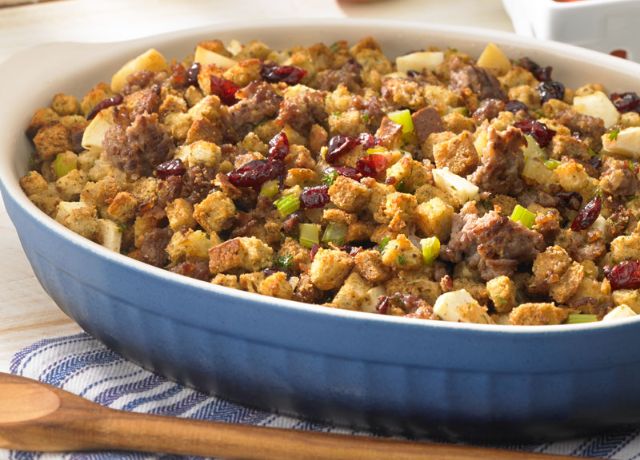 Cranberry Apple Sausage Stuffing 